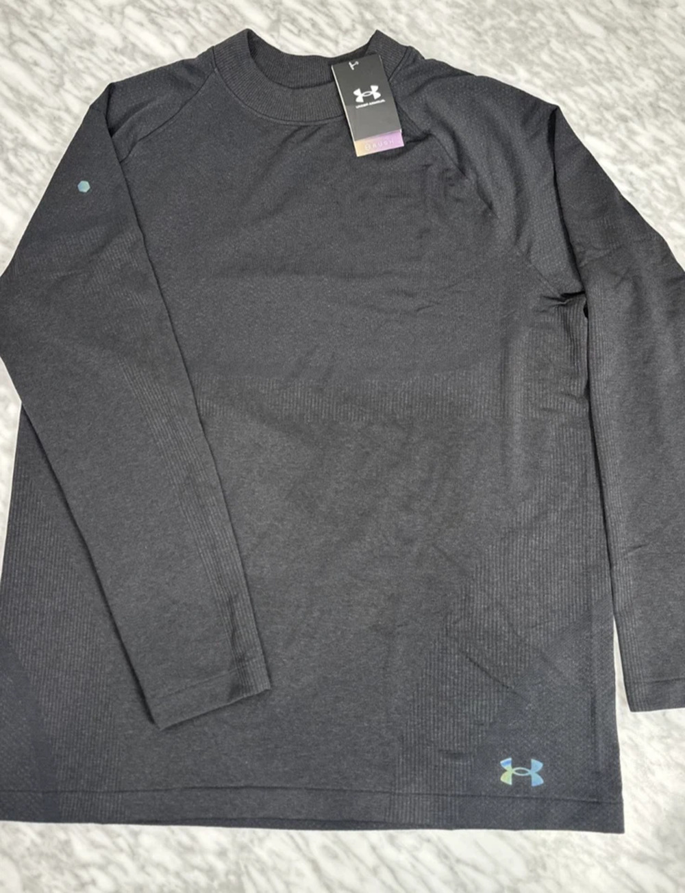 Under Armour ColdGear Rush Seamless Mock Top 1379283-001 Black Men’s Size S $100